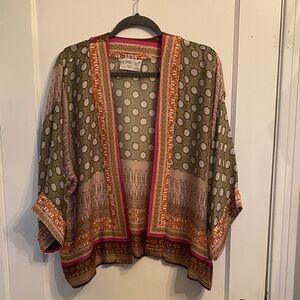 Chic Olive and Pink Patterned Teddy Jacket